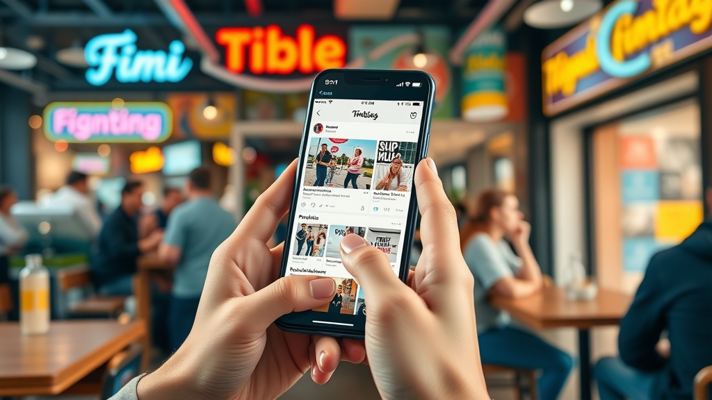 engaging social media feed on smartphone displaying effective brand visibility marketing