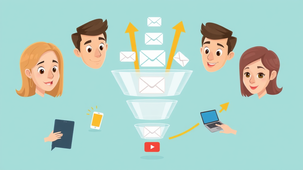 animated funnel turning website visitors to email subscribers, effective online marketing channel