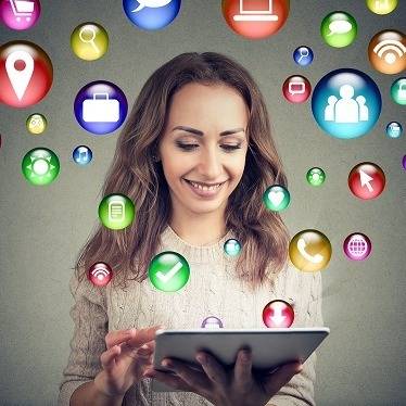social media on tablet
